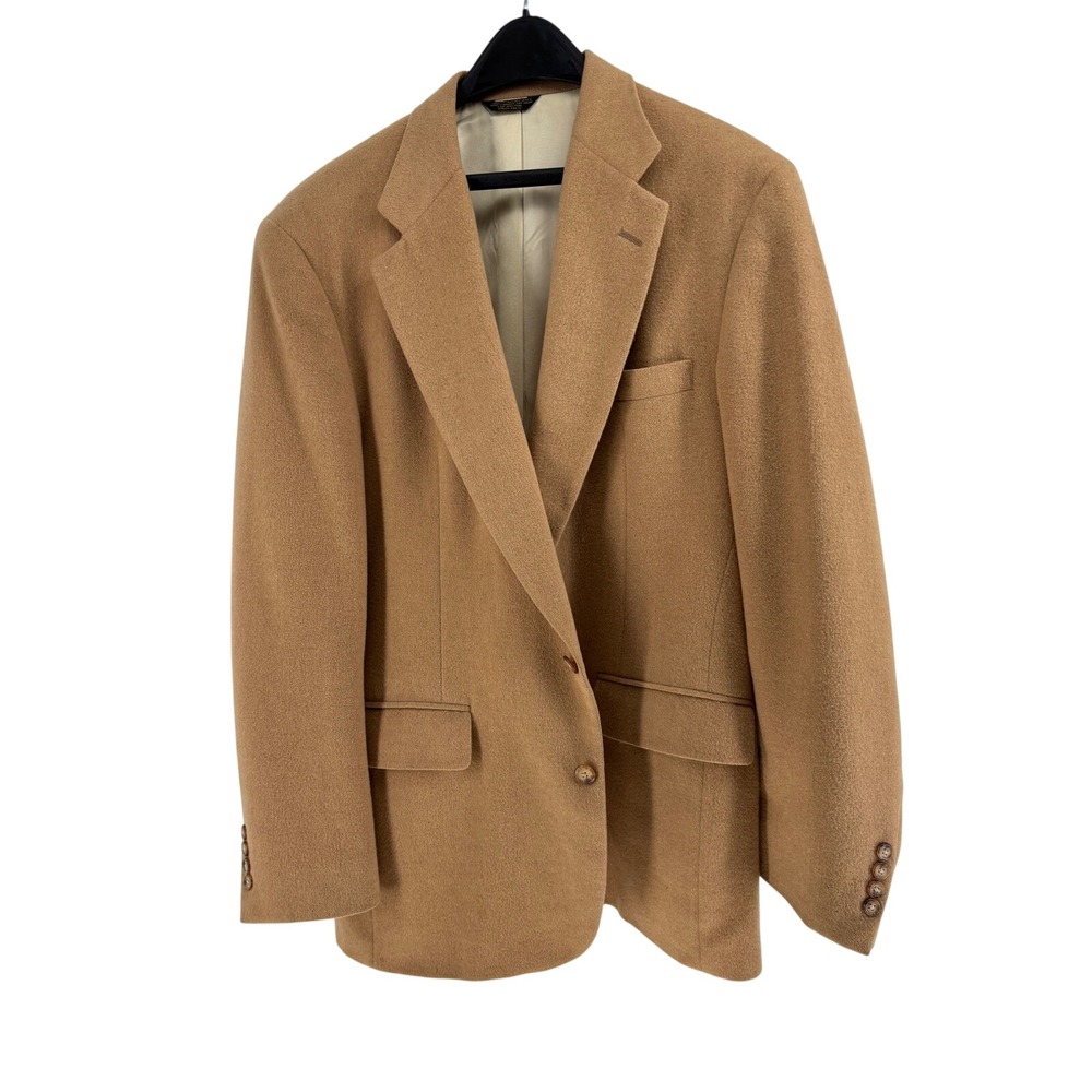 Mark Shale Vintage Mens Camel Hair Blazer Sport Coat Tan 2-Button made in USA